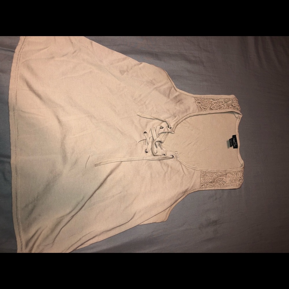 Lace up tank top